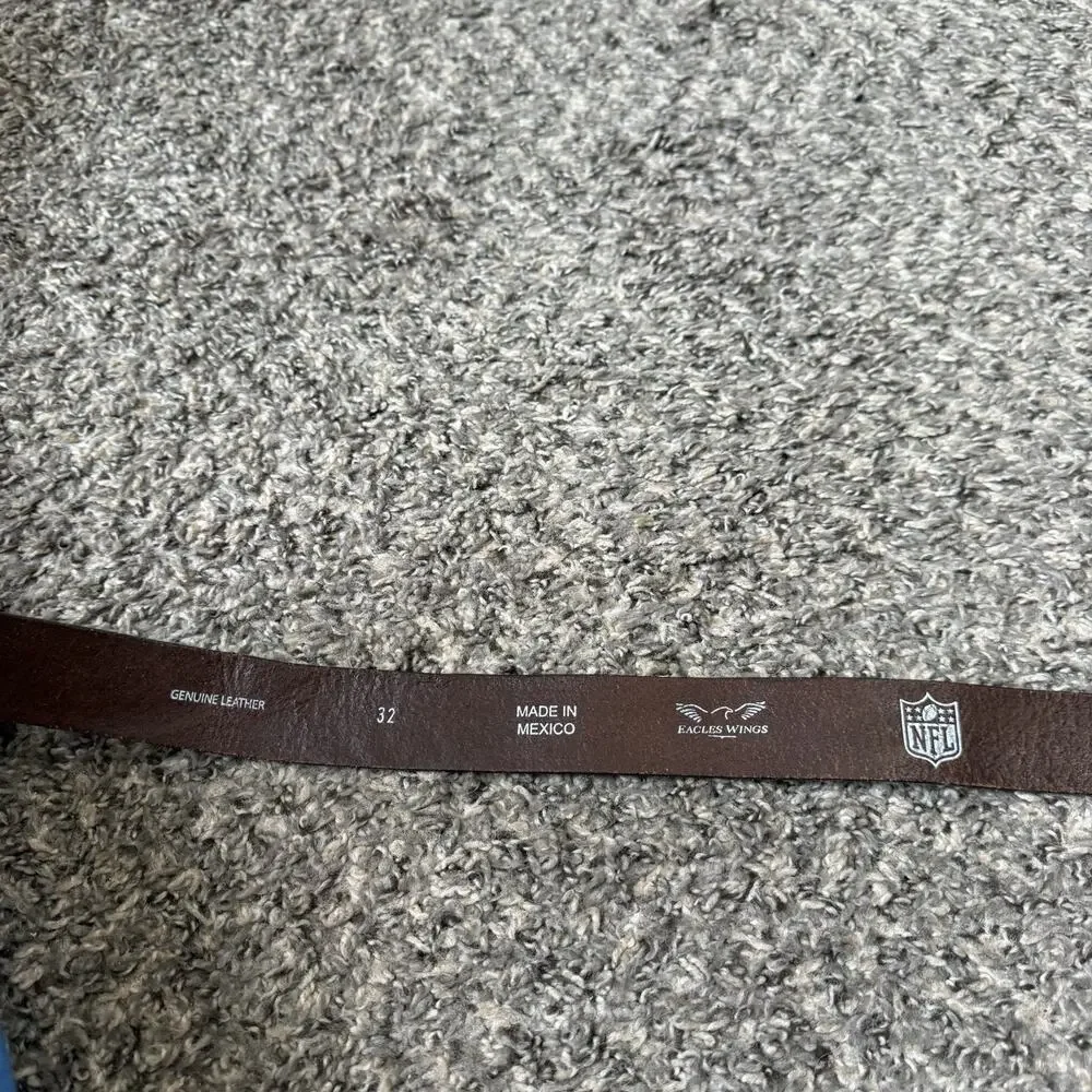 New York Jets NFL Eagles Wings Brown Leather Belt size 32